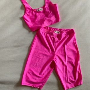 Worn ONCE! Pink Biker Set